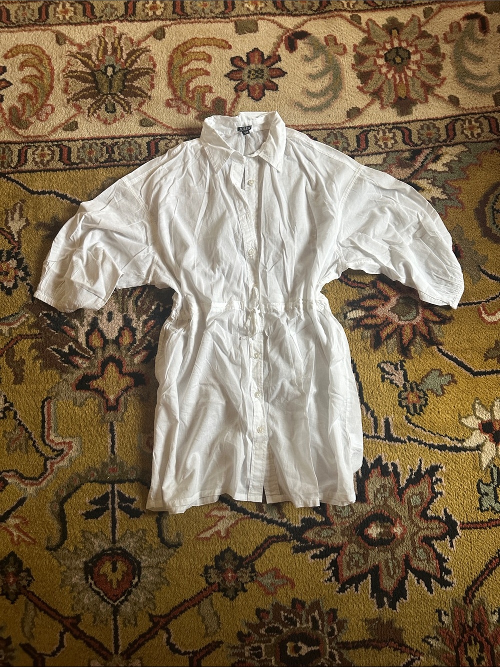J. Crew Lightweight Button-Front Swim Coverup Shirt Dress